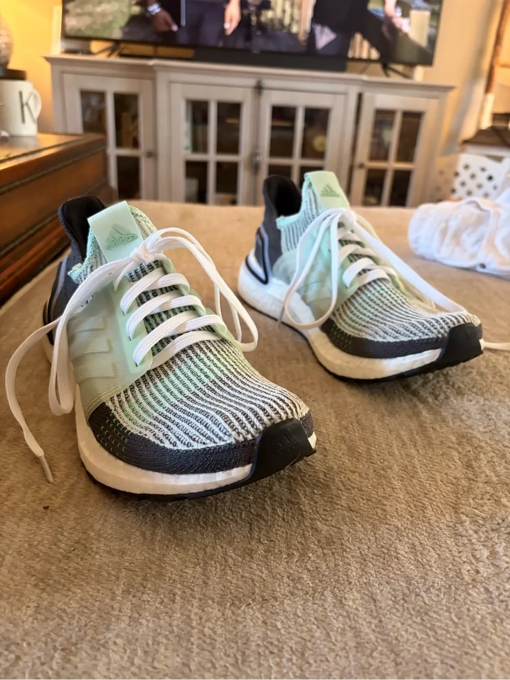 adidas Ultraboost 19 Women’s Sneakers in Mint and Black